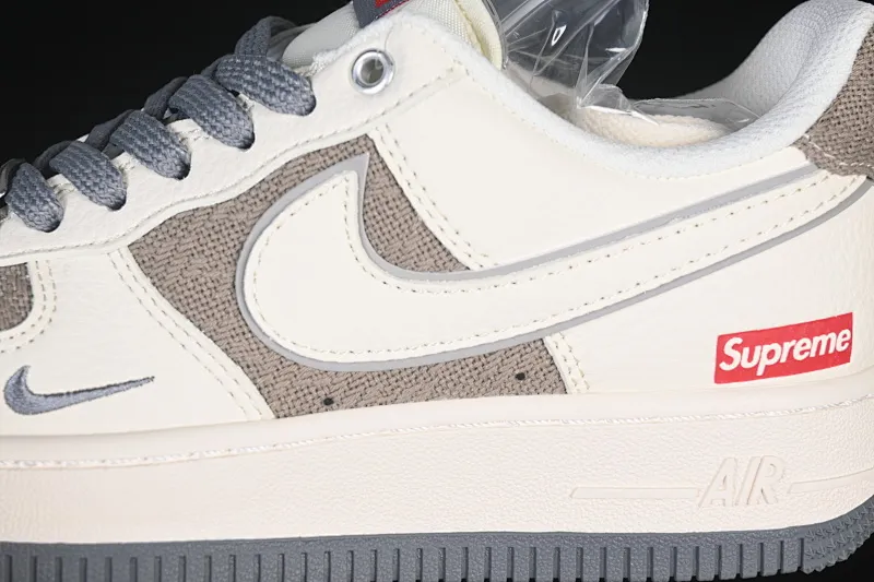 All categories Nk Air Force 1 Air Force series Nk Air Force 1 Low Air Force low top Nike Air Force 1'07 Low Supreme joint beige gray canvas Air Force 1 low top casual sneakers XX3168-210